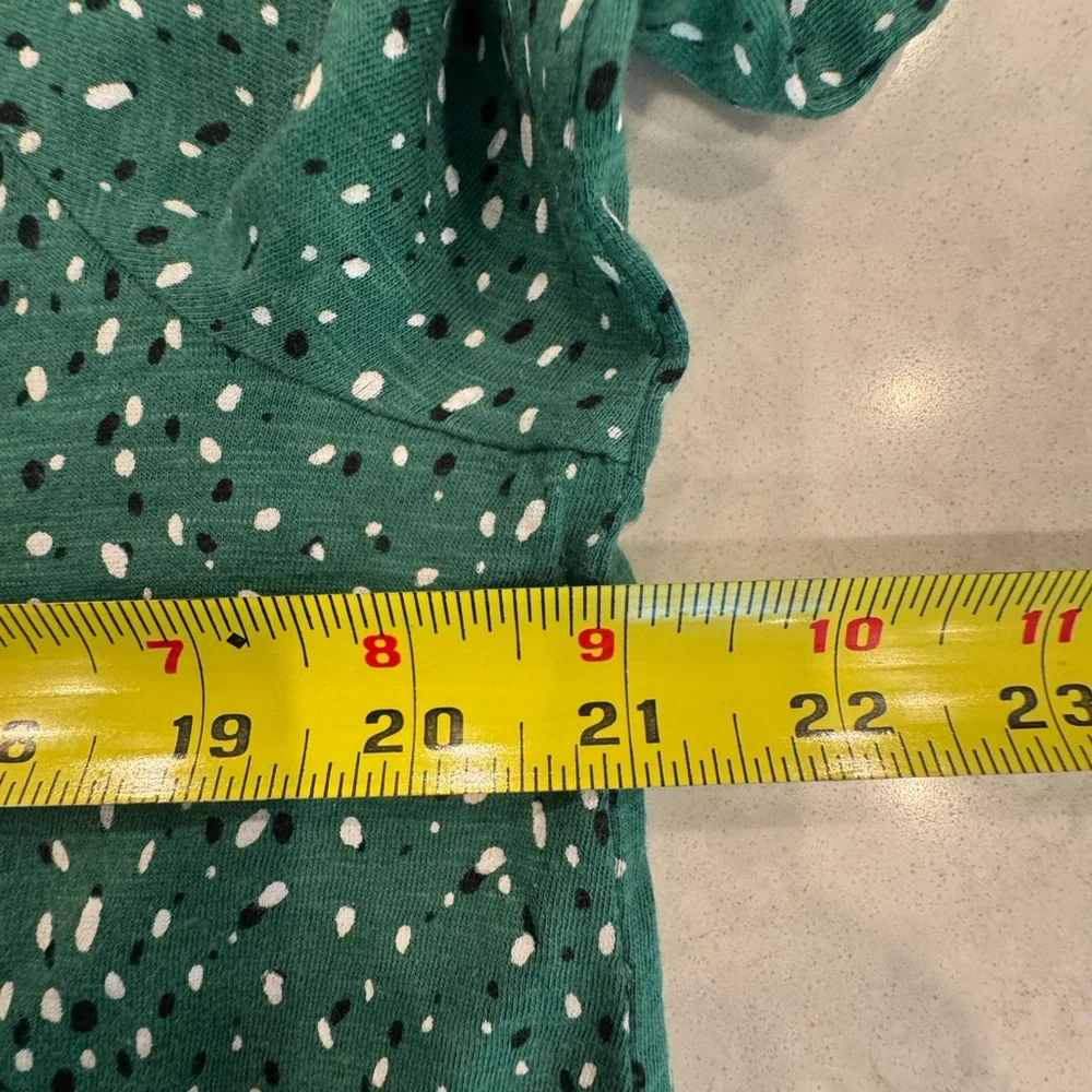 J. Jill Green Long Sleeve Smocked Top with Buttoned Collar - Picture 7 of 8